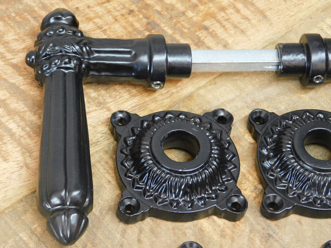 Set of door hardware - PZ Castle - black - iron