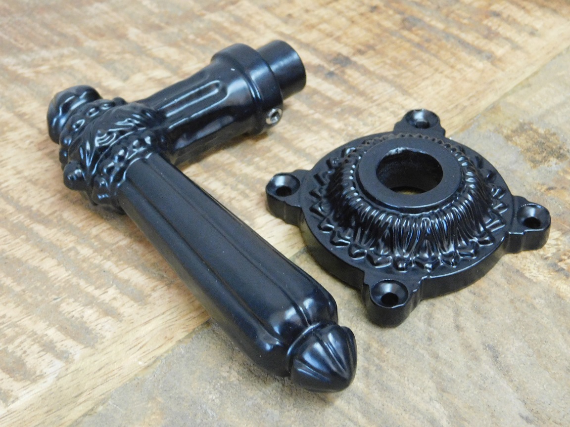 Set of door hardware - PZ Castle - black - iron