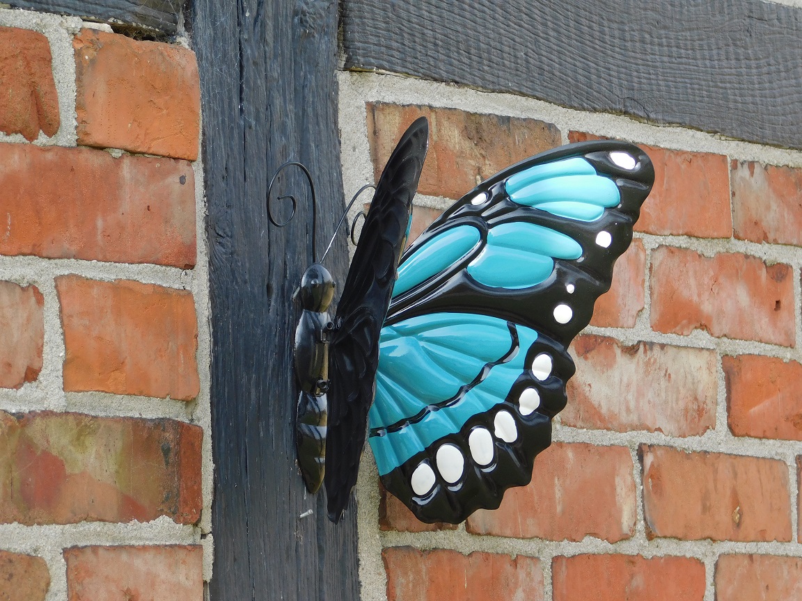Vlinder in kleur - metaal - wanddecoratie