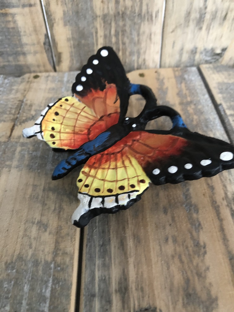 Beautiful cast-iron butterfly in wonderful colours.