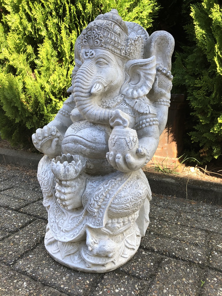Roestig Zeeanemoon Post Beeld Ganesha 1, een hindoestaanse god, vol stenen beeld! - HANDGEMAAKT.EU