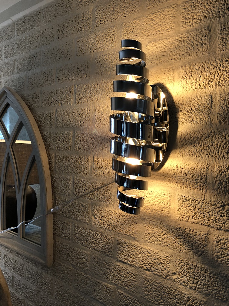 Wandlamp chrome-nikkel, super mooi en - HANDGEMAAKT.EU