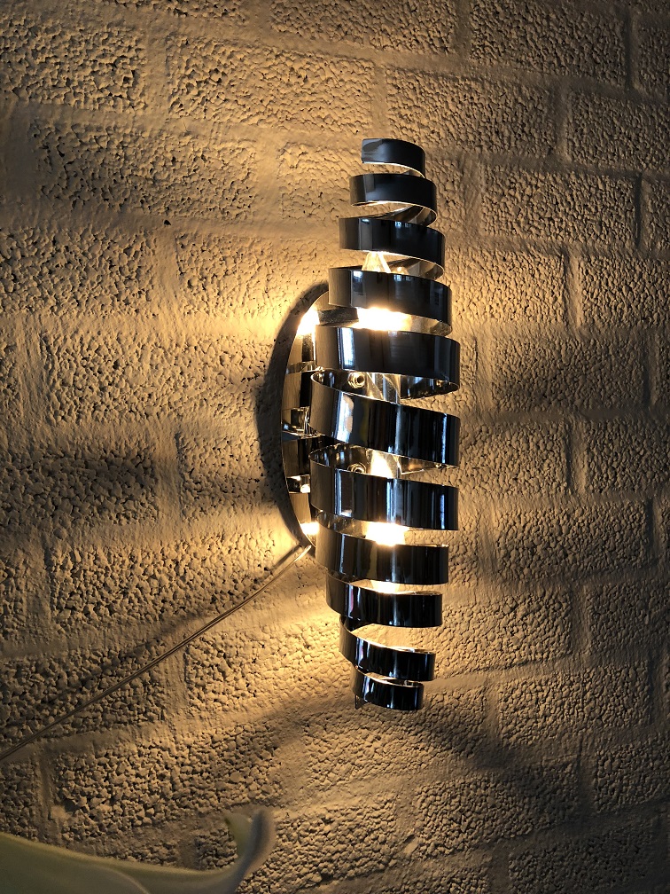 Wandlamp chrome-nikkel, super mooi en - HANDGEMAAKT.EU