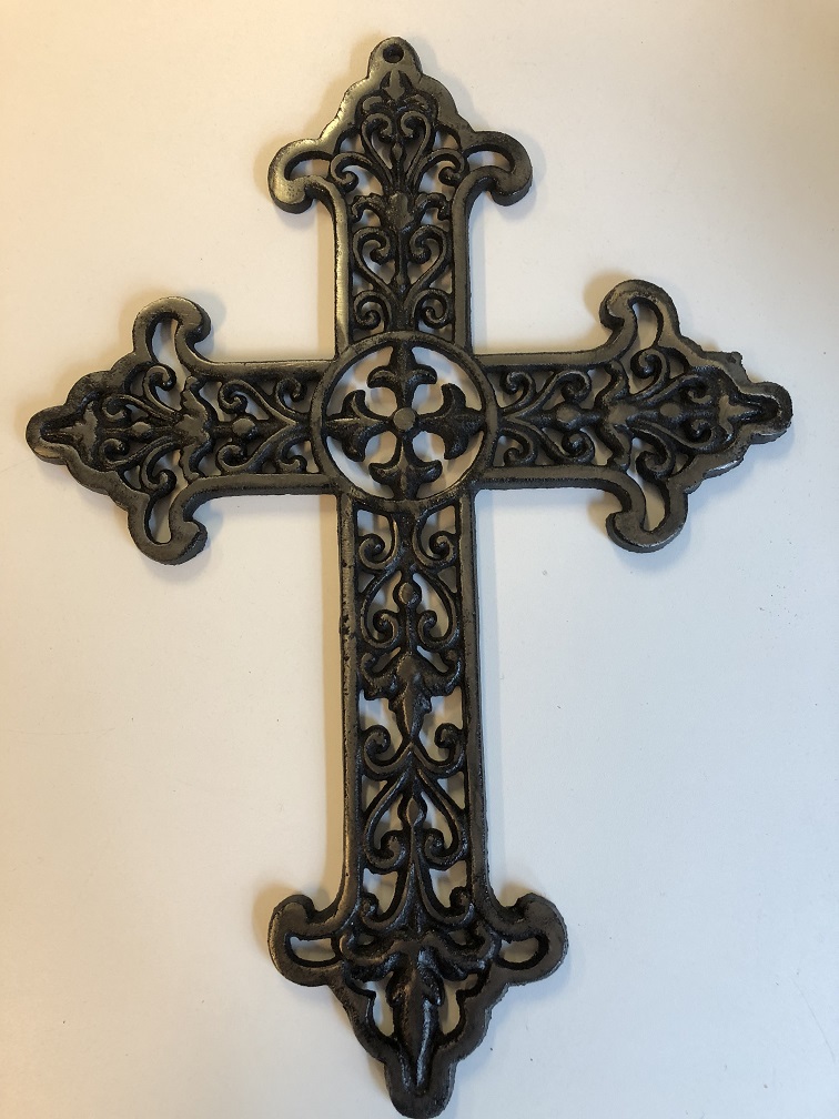 1 kruis gemaakt van gietijzer-zwart-zilver