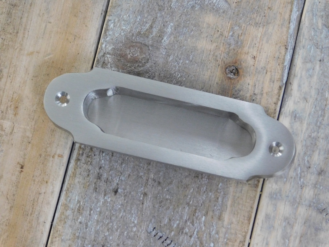 Sliding door handle - bowl handle - matt nickel