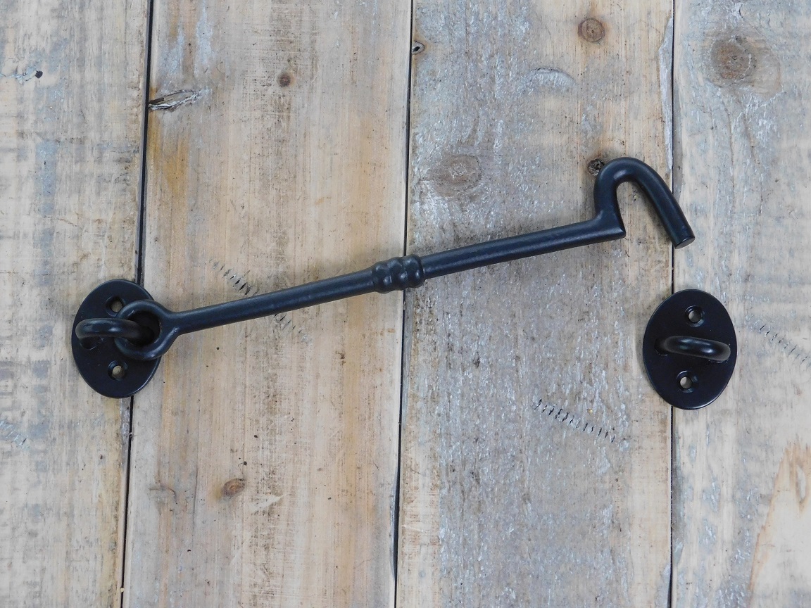 Cabin hook - door hook - wrought iron - black-19.5 cm 