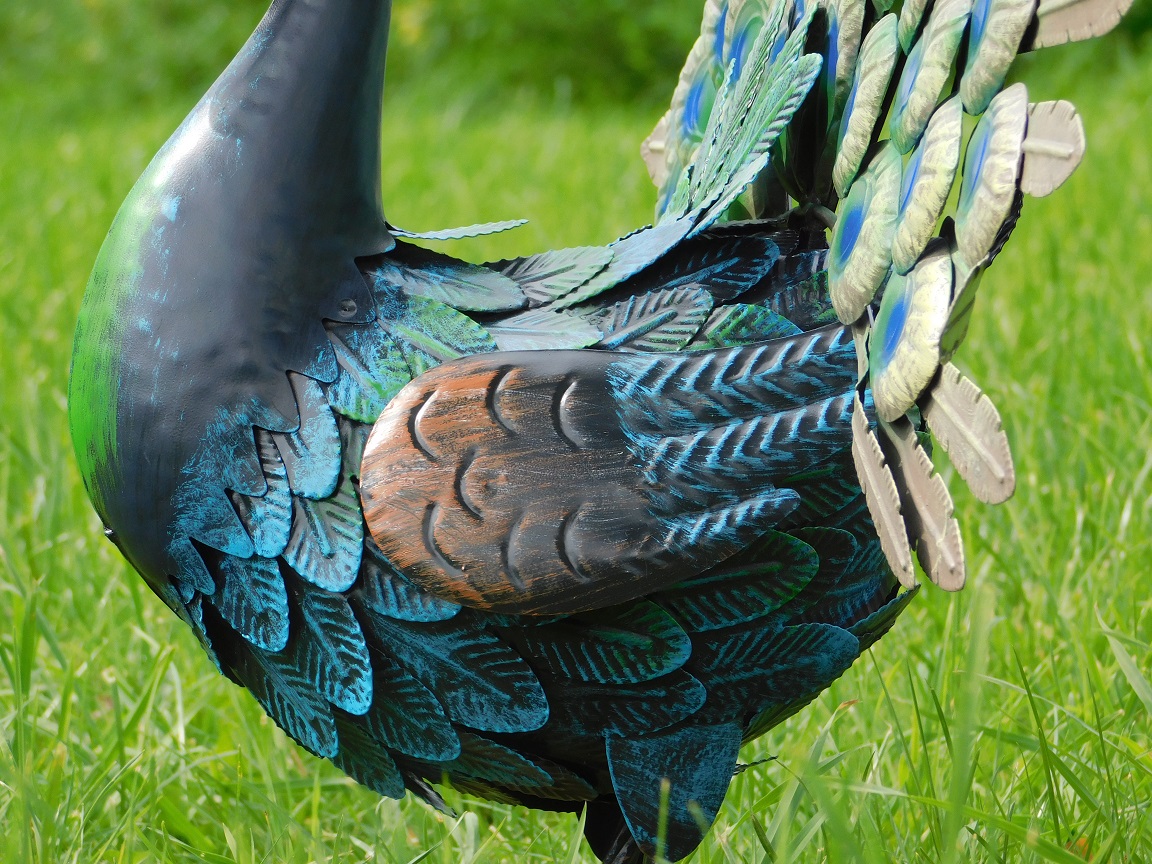 Statue Peacock XL - Metal - Full in Colour