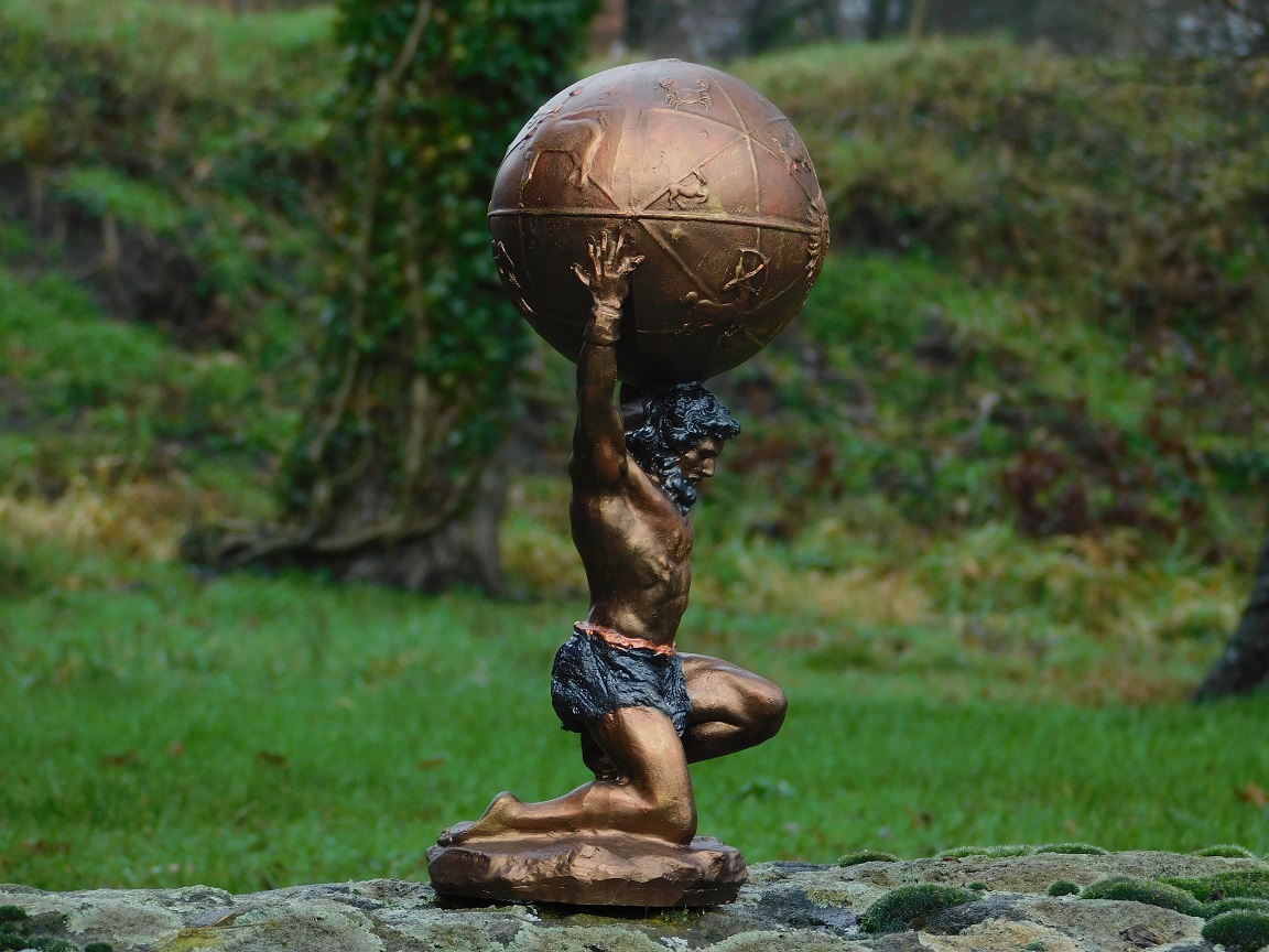 Statue Atlas - Greek mythology - polystone - bronze look