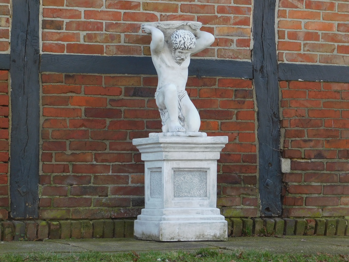 Statue Atlas on Pedestal - 130 cm - Solid Stone