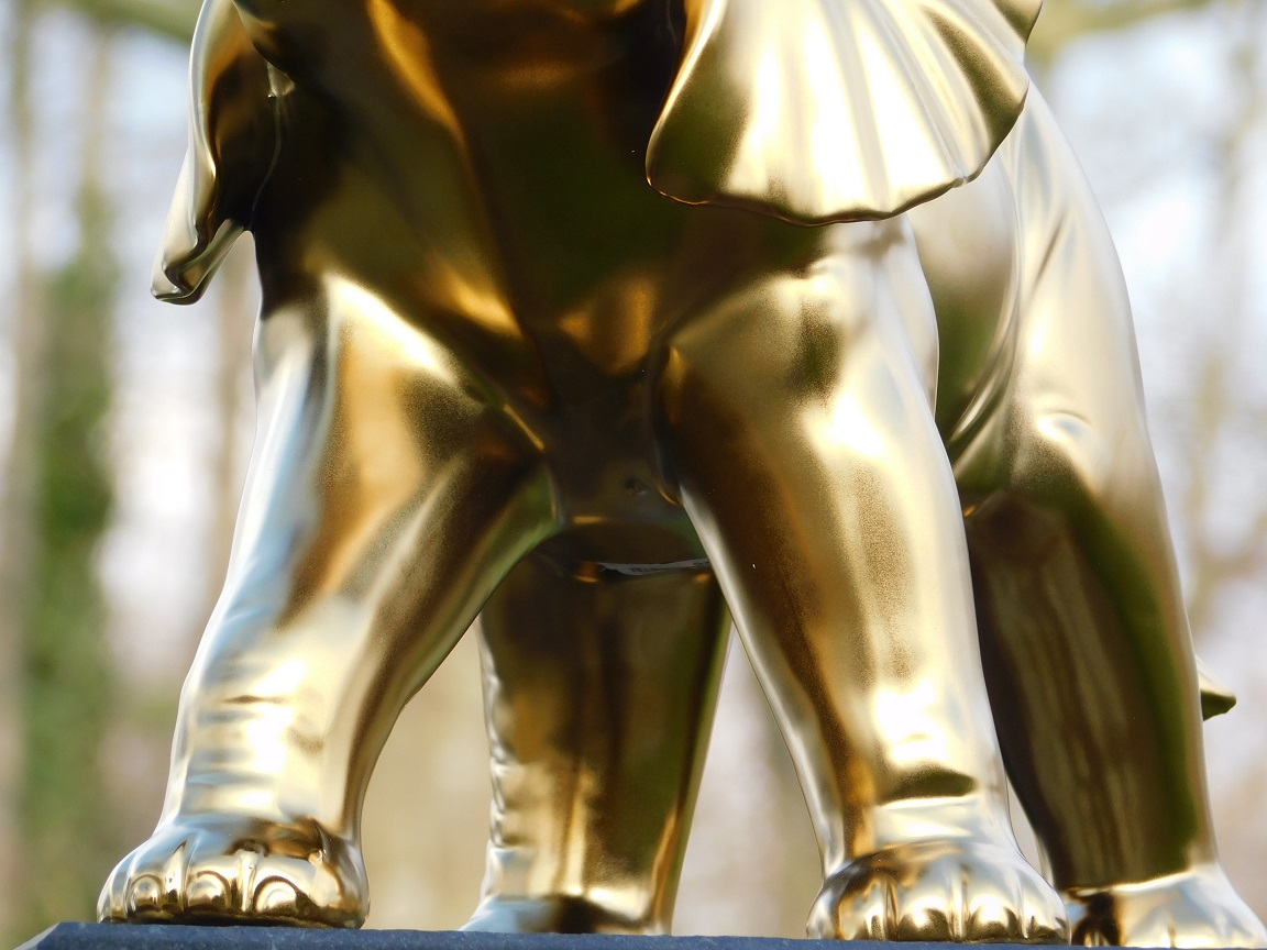 Statue Elephant - Ceramic - Matt Gold