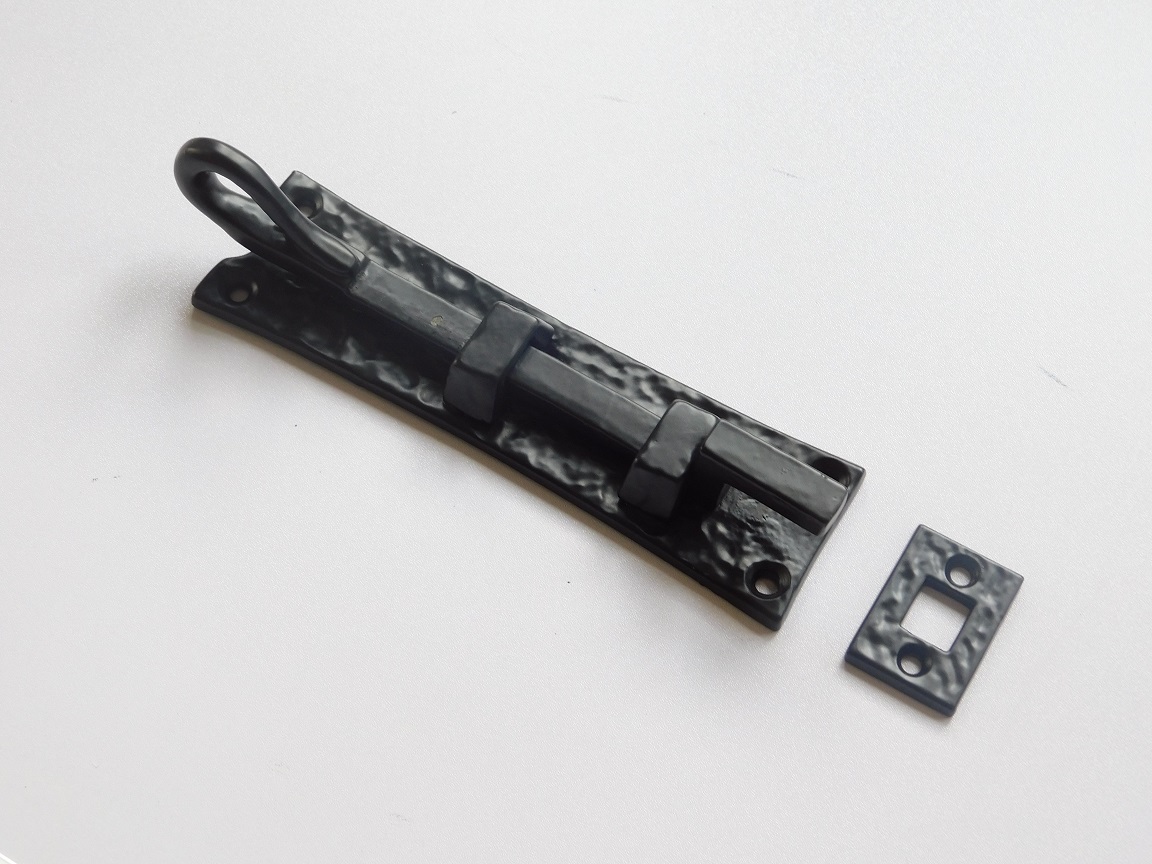 Slide lock - bolt Bara - wrought iron, black powder coated