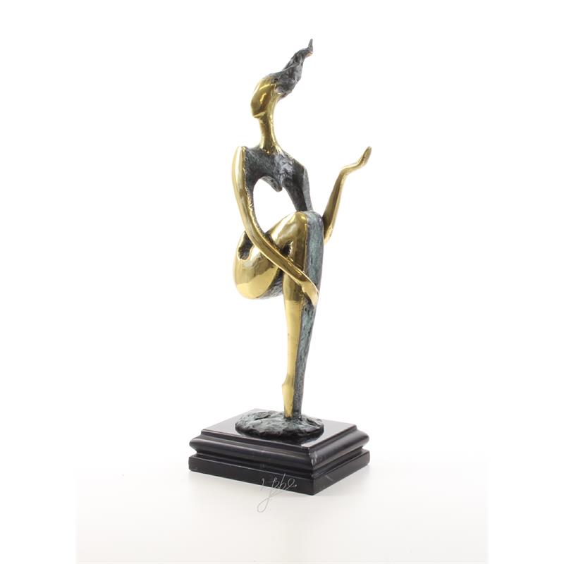 Een bronzen beeld/sculptuur van een naakte vrouw