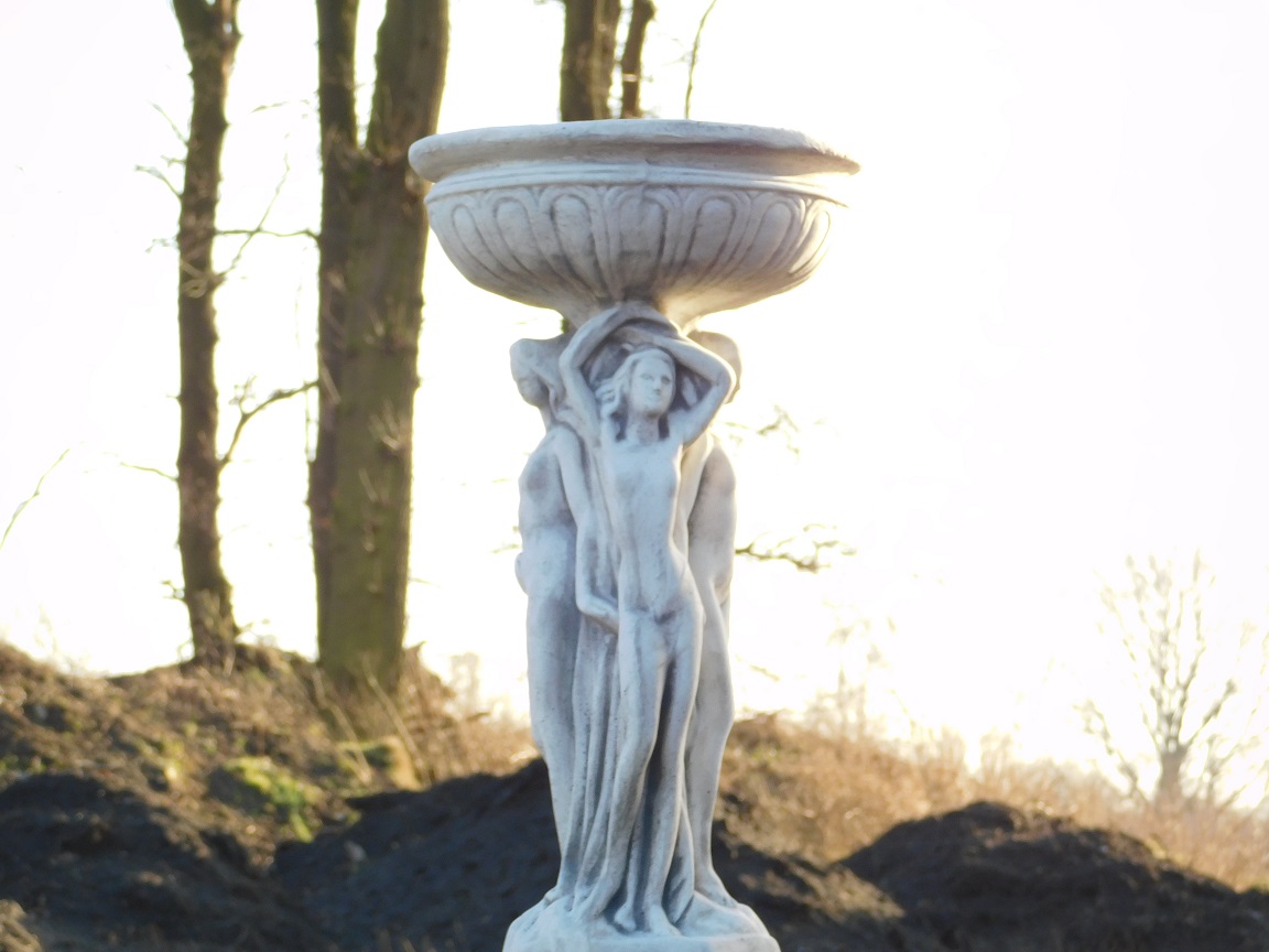 Statue with Three Women and Bowl - 85 cm - Full Stone
