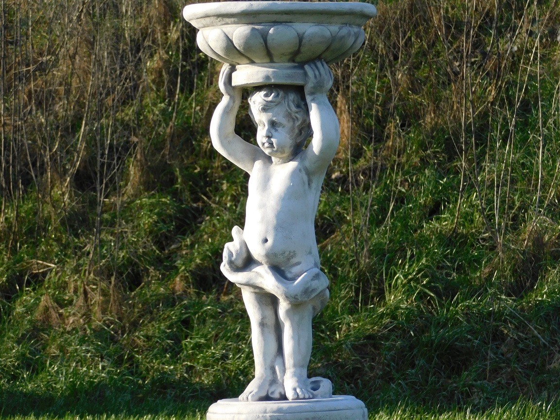 Statue Angel with Bowl - 80 cm - Stone