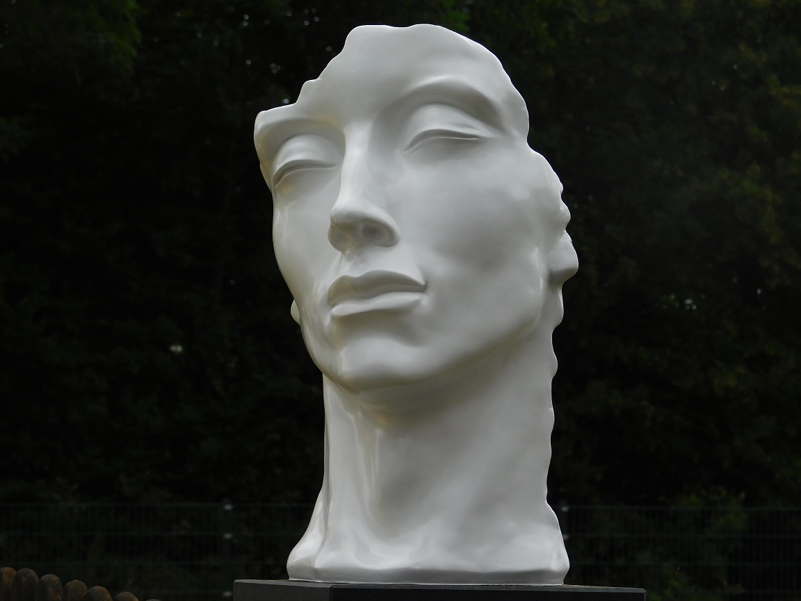Stijlvol Beeld 'The Face' - Polystone - Hoogte 51 cm - Wit