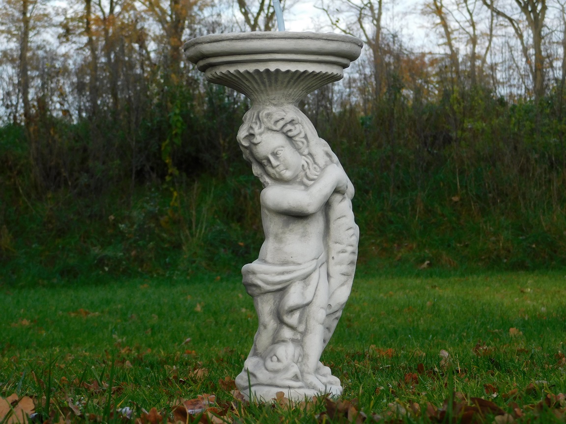 Statue - Water spout - Woman with Fish - Stone