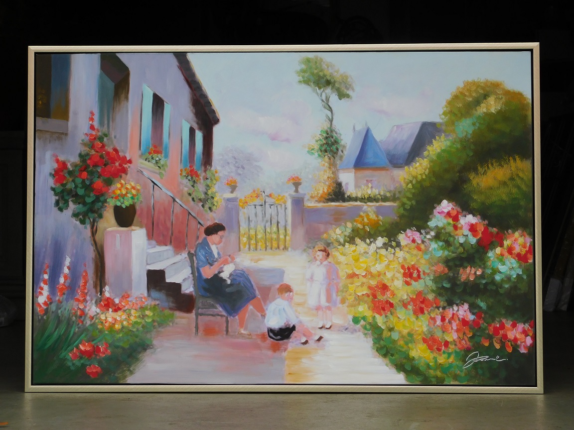 Large painting - the Flower Garden - including frame