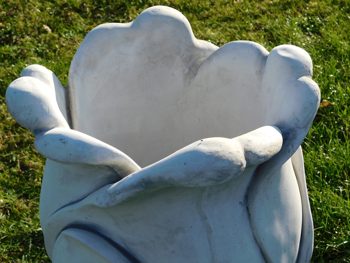 Flowerpot Tulip on Pedestal - 95 cm - Stone