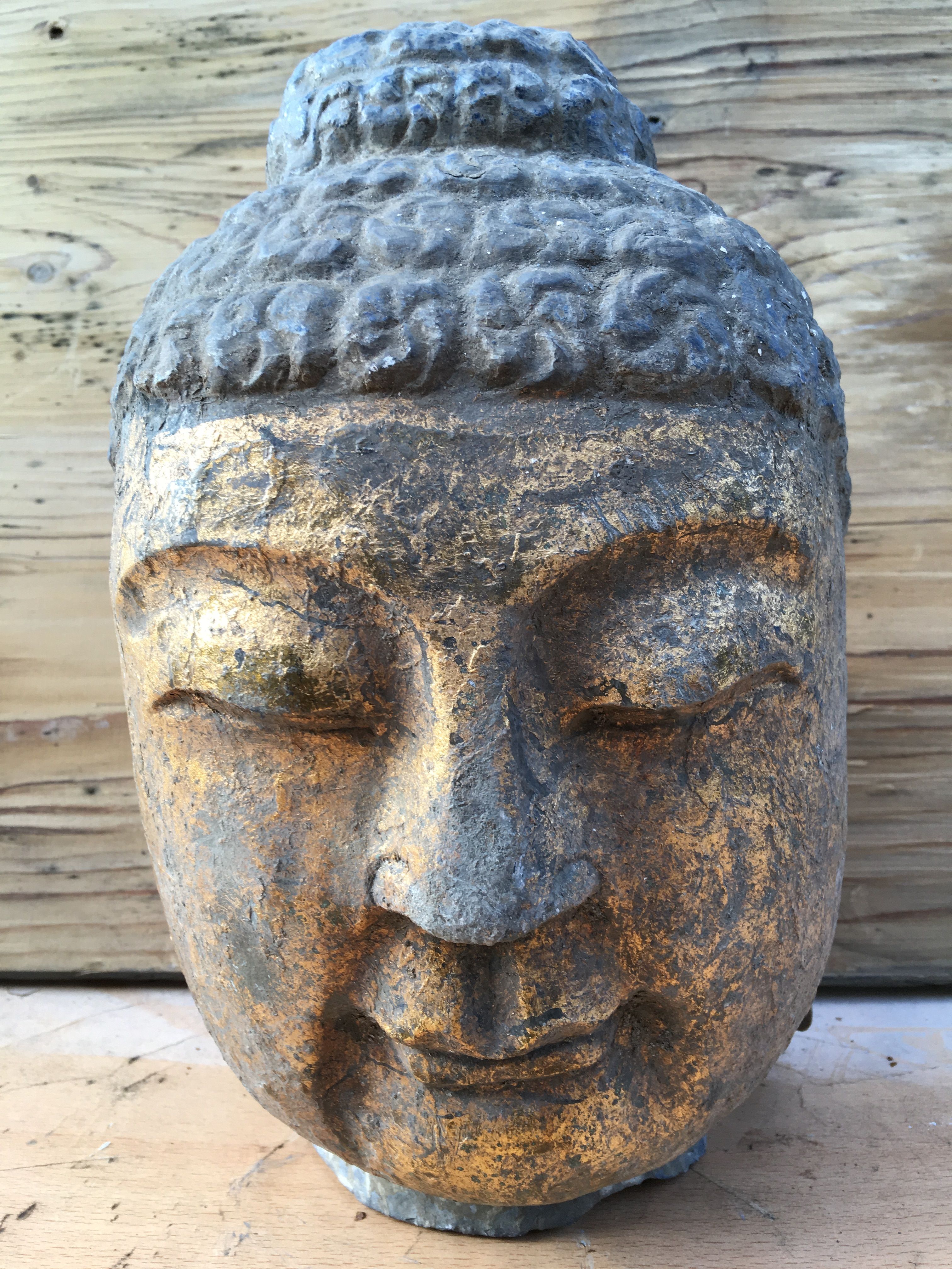 Neem de telefoon op sticker verhaal Oud origineel indonesische Boeddha-hoofd, zwaar!! - HANDGEMAAKT.EU