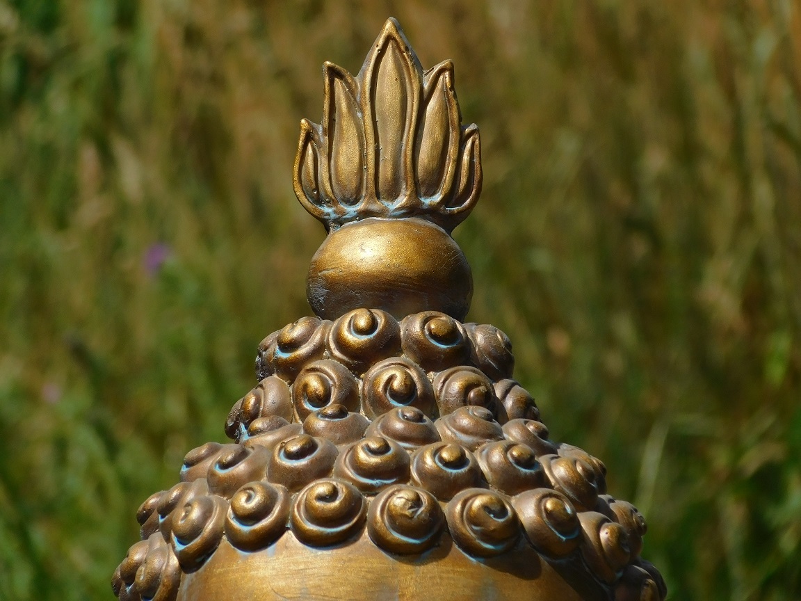 Boeddha-hoofd, polystein-terracotta