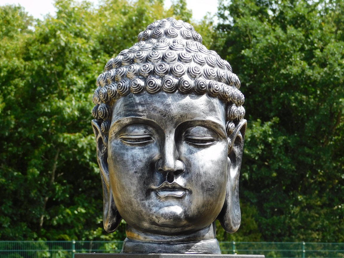 virtueel streng Versnel Indonesische Boeddha-hoofd, polystein-grijs-zilver! - HANDGEMAAKT.EU