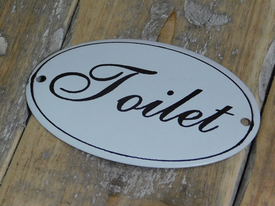 Bordje emaille''Toilet'' voor aan de WC-deur