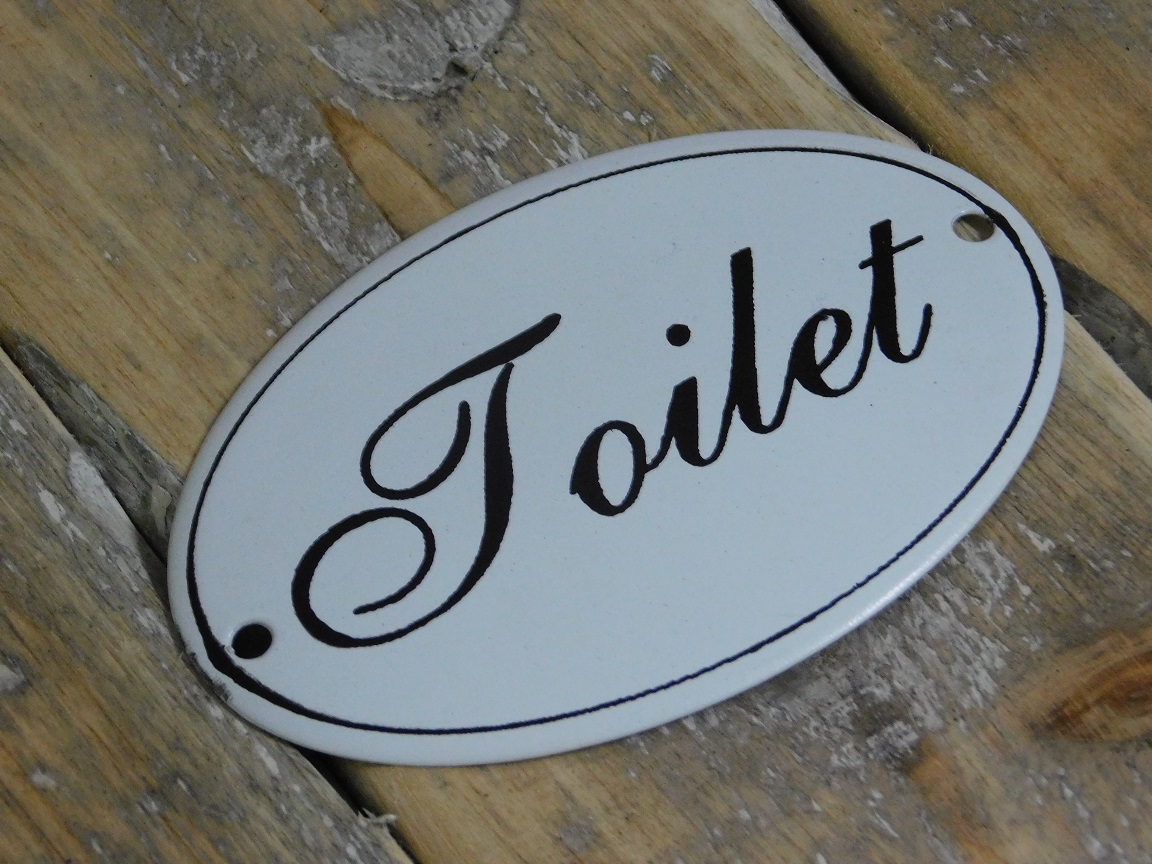 Bordje emaille''Toilet'' voor aan de WC-deur