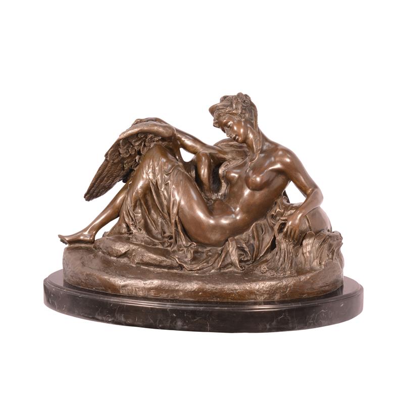 Een bronzen beeld/sculptuur van ''LEDA AND THE SWAN''