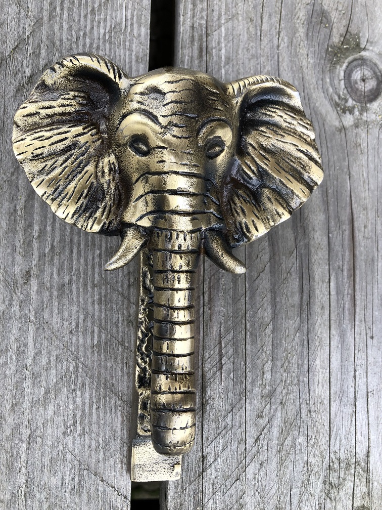 Schöne Türklopfer Elefant, sehr schönes Design, Metall Messing.