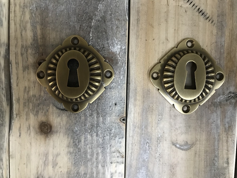 Set deurbeslag voor kamerdeuren - BB - messing met keramische grepen