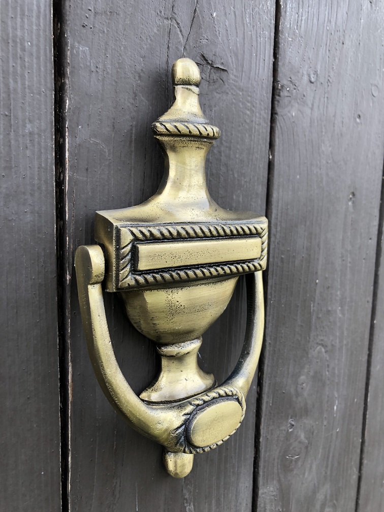 Door knocker iron antique brass, Jarvis.