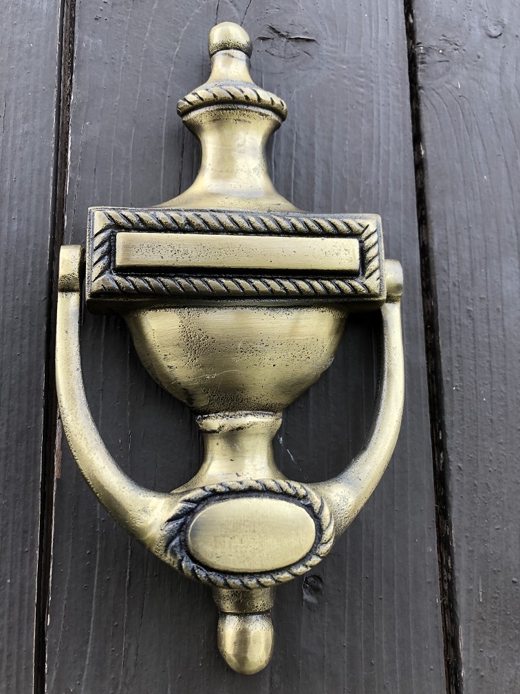 Door knocker iron antique brass, Jarvis.
