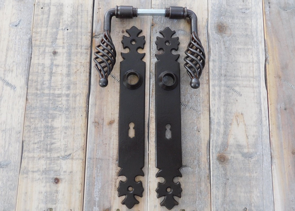 Set deurbeslag voor kamerdeuren - BB72 - uit antiek ijzer bruin