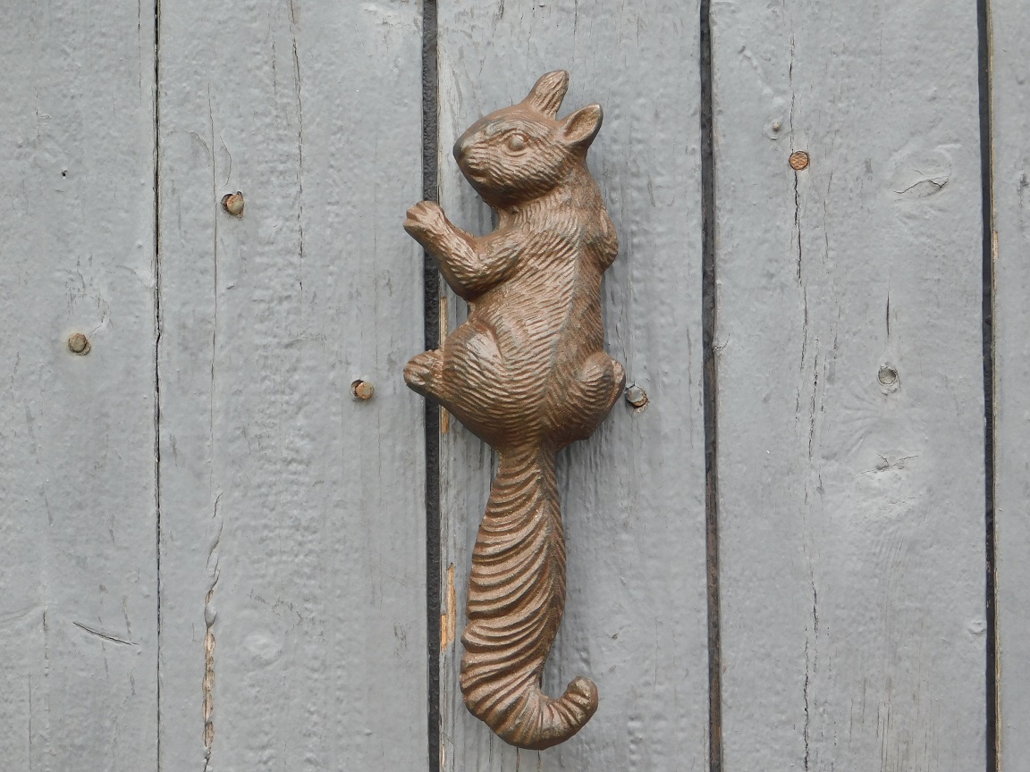 Squirrel as Wall Hook or Wall Decoration - Cast Iron - Dark Brown