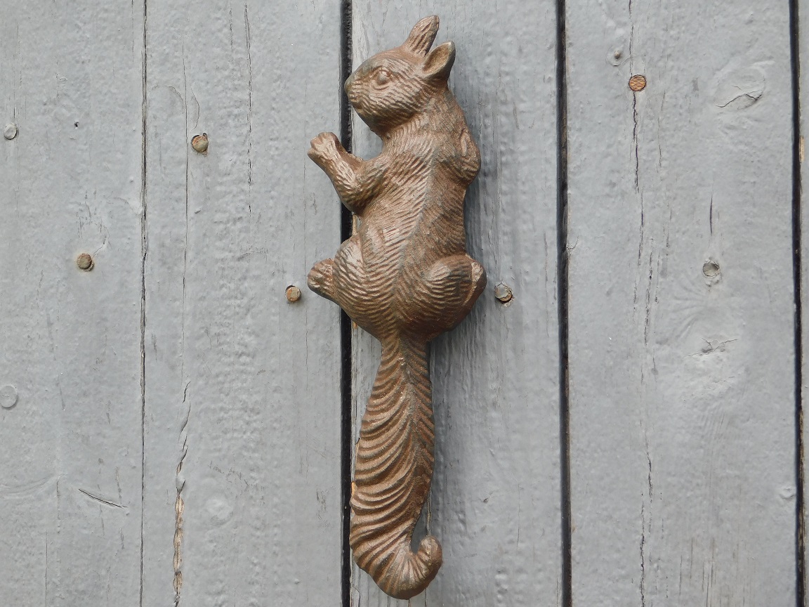 Squirrel as Wall Hook or Wall Decoration - Cast Iron - Dark Brown