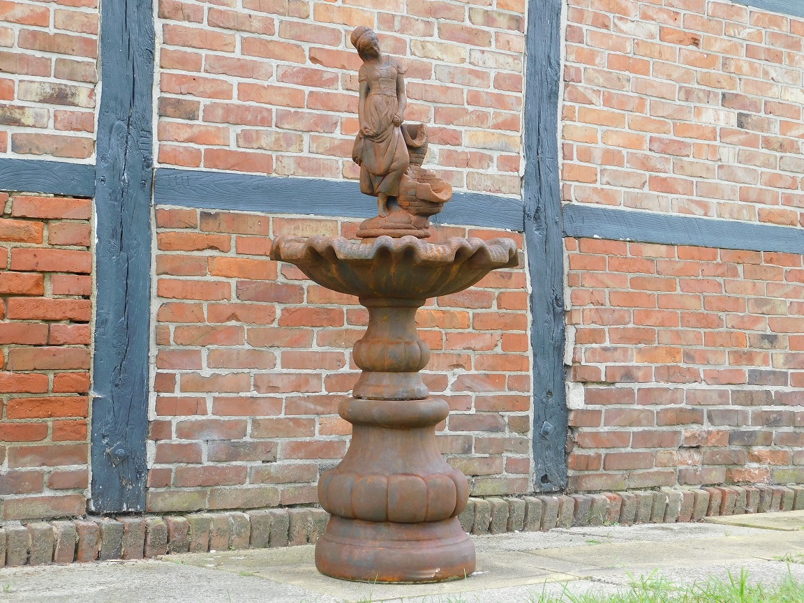 Exclusive Stone Fountain with Woman - Stone in Oxide