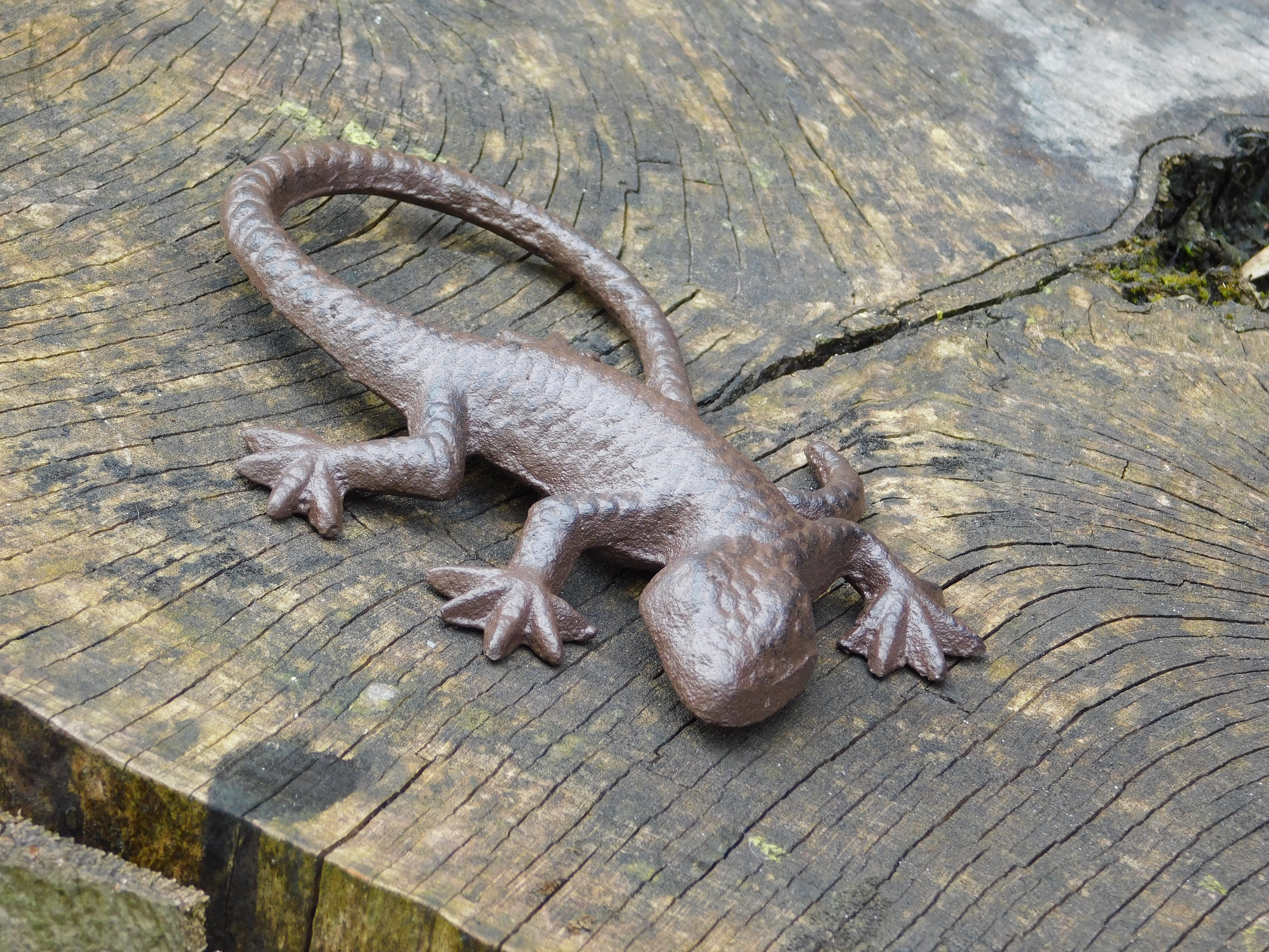 Schöne Eidechse, Gecko als Dekoration, Salamander aus Gusseisen 