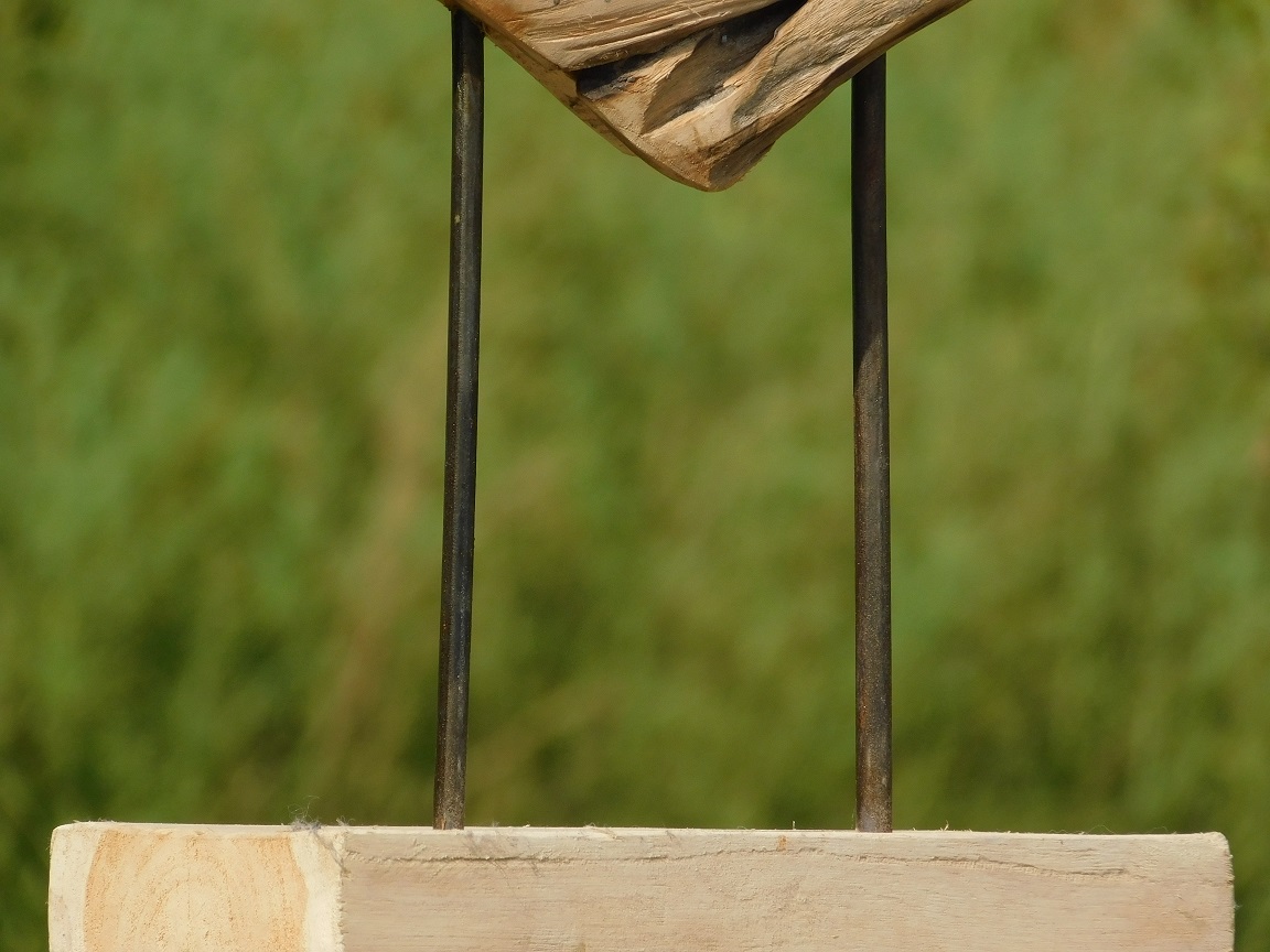 Handgefertigter Anker auf Ständer - 100 cm - Teakholz