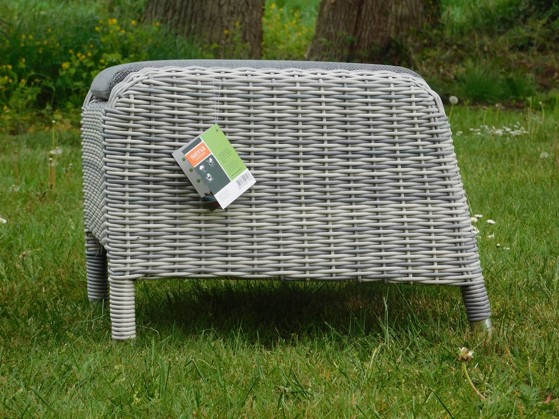 Footstool - light grey - with seat cushion
