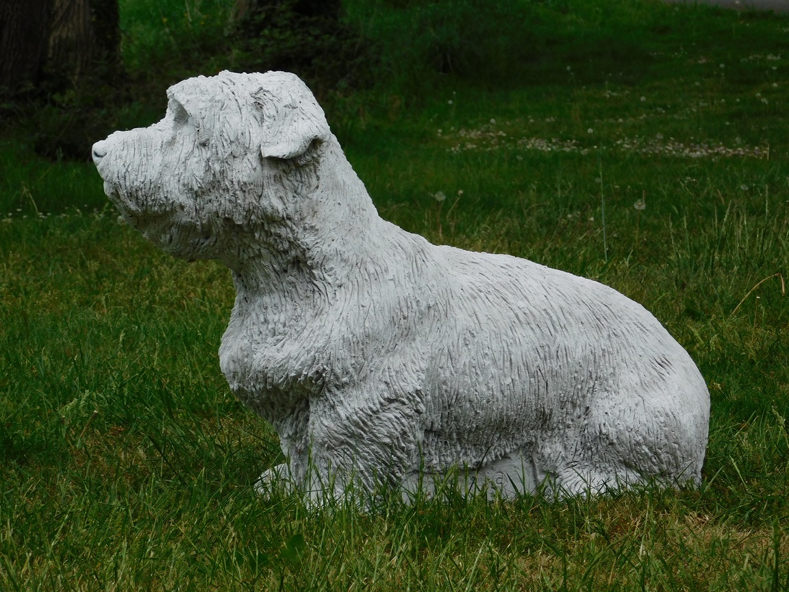 Statue Hund M - massiver Stein