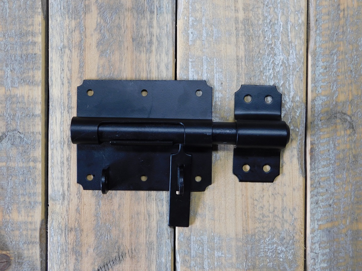 Padlock bolt - locking plate - black - 100 x 80 mm