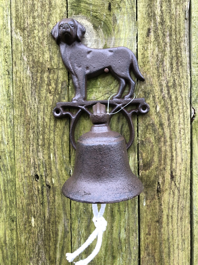 De Kerstmis Moedig Deurbel met hondje - gietijzer -bruin, fraai. - HANDGEMAAKT.EU