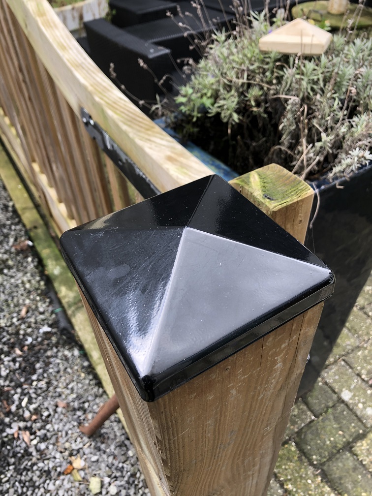 Paal cover metaal-zwart-10x10