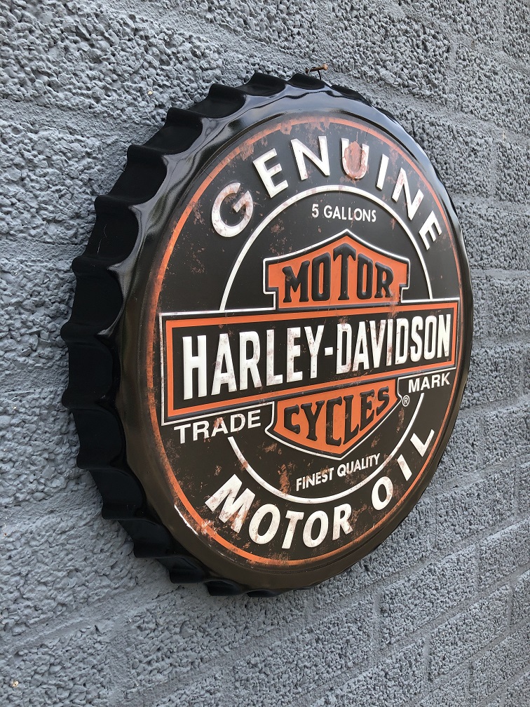 Harley Davidson metalen wand kroon dop, gaaf voor de HD liefhebber!!