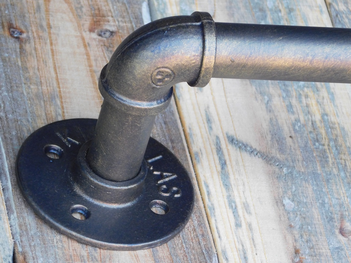 Industrieller Toilettenpapierhalter - Messing antik - Eisen