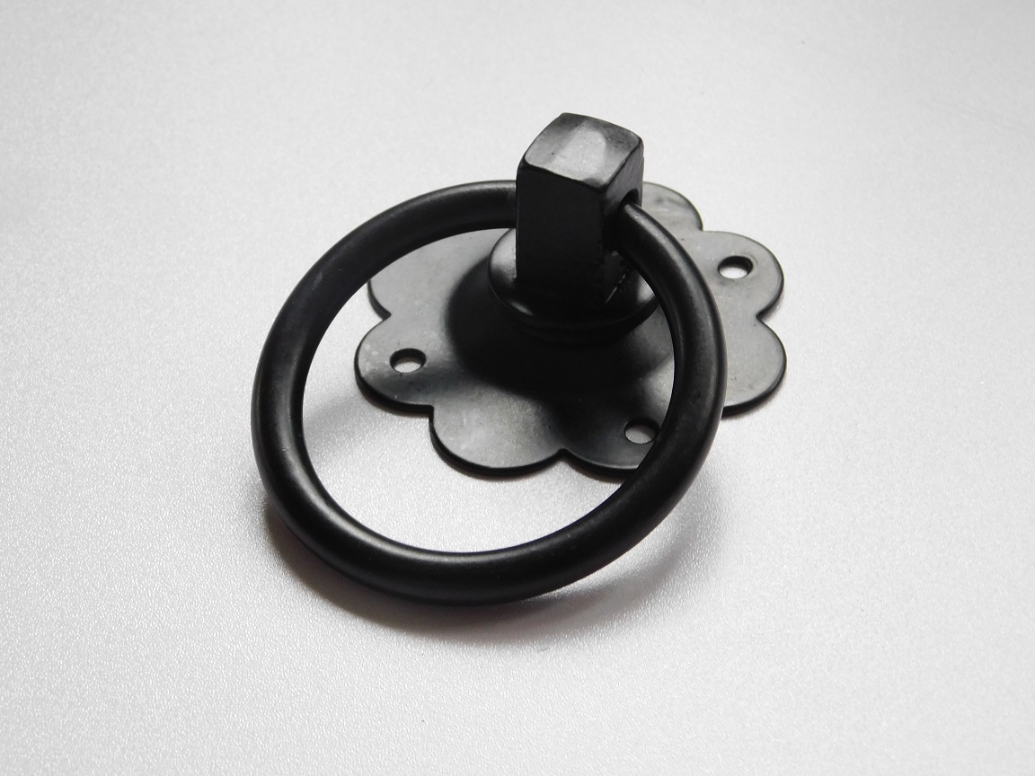 Poortslot met ringsluiting rond - 150mm - zwart