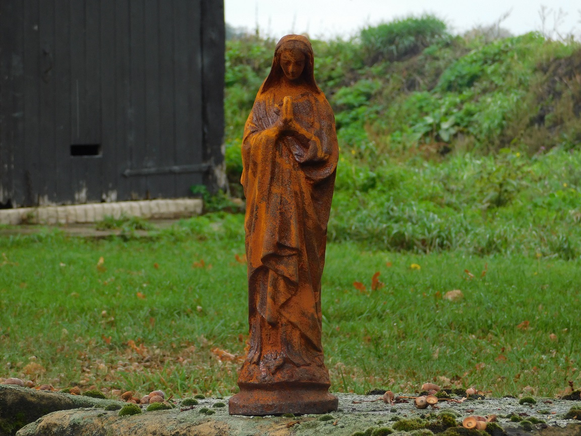 Authentic Mary statue - cast iron rust