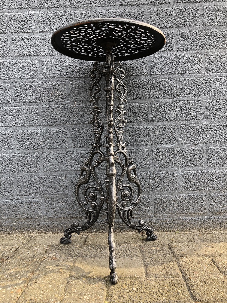 Side table heavy cast iron black, unique and beautiful!