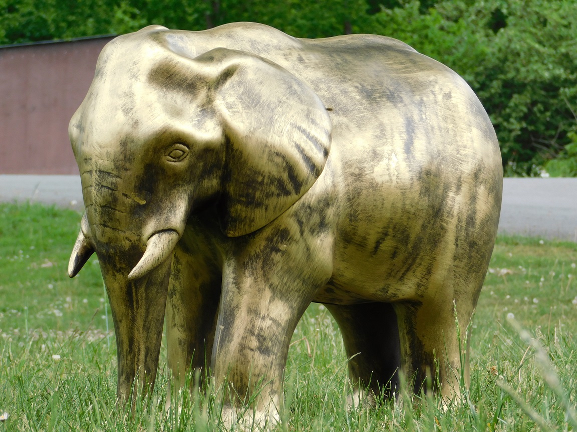 Statue Elefant - Gold - Polystone