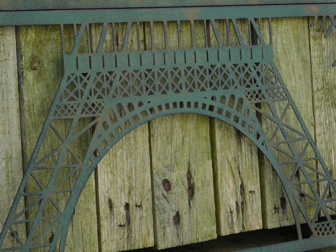 Groot metalen wandornament, 4 delen, de Eiffeltoren, Parijs, wanddecoratie